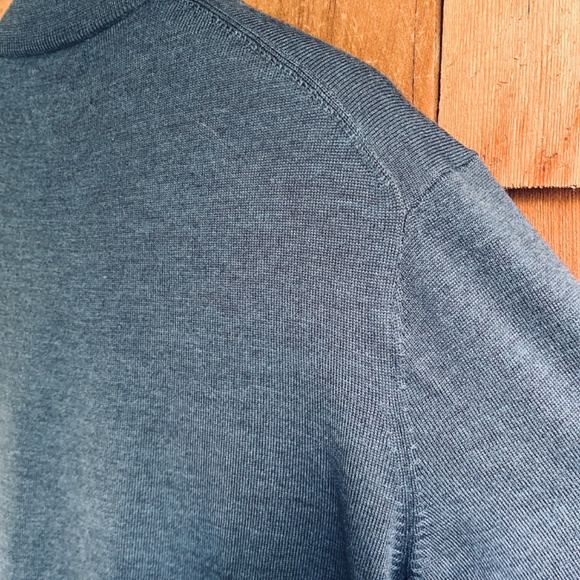 Black Brown 1826 100% Extra Fine Merino Wool 1/4 Zip Navy Sweater Pullover XXL - Picture 14 of 14